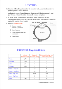 L`OCCHIO L`OCCHIO: Proprietà Ottiche