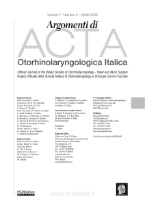 Argomenti di - Acta Otorhinolaryngologica Italica