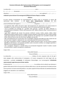 Consenso Informato alla Contraccezione di Emergenza con