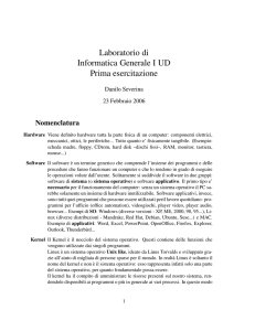 Laboratorio di Informatica Generale I UD Prima esercitazione
