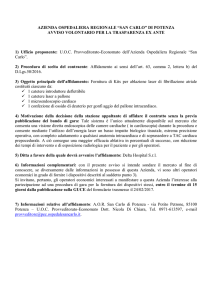AZIENDA OSPEDALIERA REGIONALE “SAN CARLO” DI POTENZA