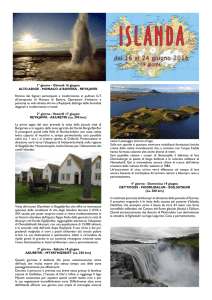 ISLANDA dal 16 al 24 giugno 2016