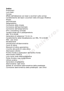 Indice Preliminari Luce laser Cornea Effetti dell`ablazione con laser