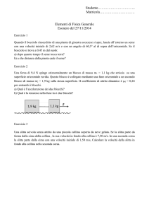 Elementi di Fisica Generale Esonero del 27/11/2
