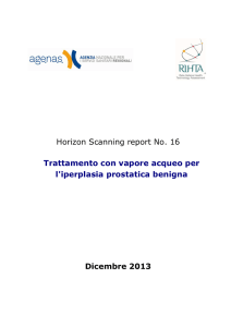 Trattamento con vapore acqueo per l`iperplasia prostatica benigna
