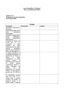 Anno scolastico 2011/2012 Classe 2^ G Programma di storia