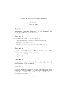 Esercizi di Microeconomia Avanzata