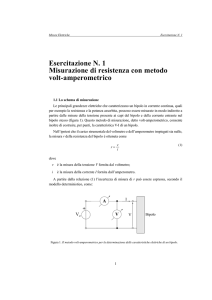 Esercitazione N. 1 Misurazione di resistenza con metodo volt