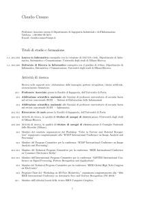 Claudio Cusano - Università degli studi di Pavia