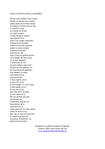 NELLA PANCIA DELLA MAMMA. Da qui sento battere il tuo cuore