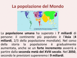 La popolazione del Mondo