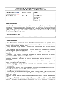 Istologia-Biologia dello Sviluppo