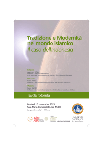 Locandina A3 Tradizione e modernità nel mondo islamico, il caso