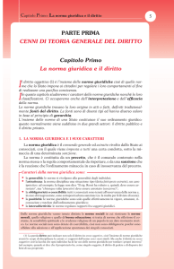 PARTE PRIMA Cenni di teoria generale del diritto Capitolo Primo la