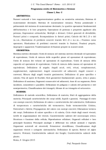 I. C. “Via Casal Bianco”- Roma - A.S. 2014/15 Programma svolto di