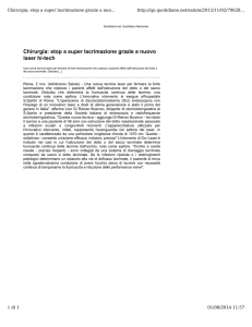 Chirurgia: stop a super lacrimazione grazie a nuovo laser hi-tech