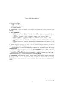 CORSI DI GEOMETRIA 1. Titolari dei corsi. prof. Giannina Beccari