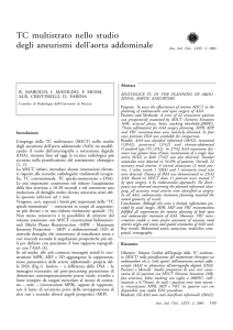 TC multistrato nello studio degli aneurismi dell`aorta addominale