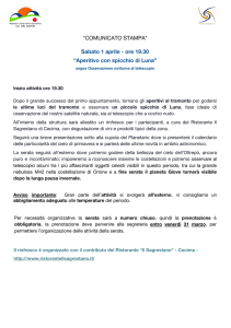 Aperitivo con spicchio di Luna - osservatorio astronomico ca` del