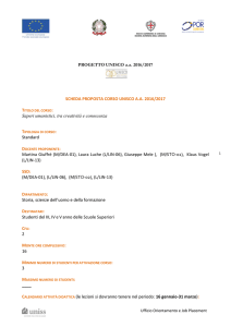 PROGETTO UNISCO a.a. 2016/2017 SCHEDA PROPOSTA CORSO