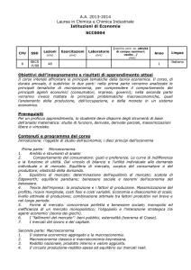 Istituzioni di economia - Università degli Studi dell`Insubria