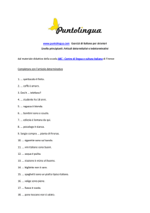 www.puntolingua.com Esercizi di italiano per stranieri Livello