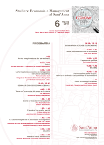 Studiare Economia e Management al Sant`Anna