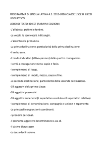 PROGRAMMA DI LINGUA LATINA AS 2015-2016 CLASSE