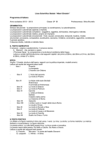 Programma di Italiano Anno scolastico 2012 – 2013 Classe 2^ D Pr