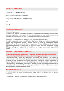 Sociologia industriale _casillo