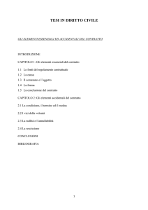 Elementi essenziali e accidentali del contratto
