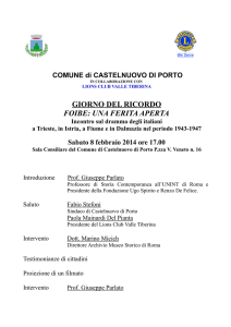 GIORNO DEL RICORDO FOIBE: UNA FERITA APERTA Incontro sul