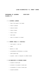 liceo scientifico “e. fermi” nuoro programma di algebra 2008/2009