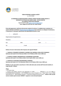 Scheda di iscrizione - Università Cattolica del Sacro Cuore