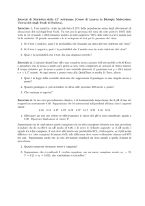 Esercizi di Statistica della 12a settimana (Corso di