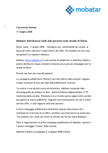 Mobatar distribuisce soldi alle persone sulle strade di Roma.
