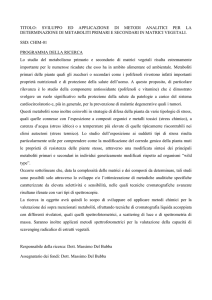 titolo: sviluppo ed applicazione di metodi analitici per la