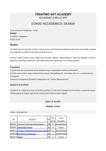 TRENTINO ART ACADEMY CORSO ACCADEMICO: DESIGN