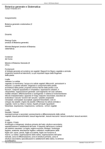 Botanica generale e Sistematica