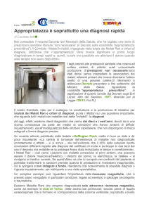 Appropriatezza è soprattutto una diagnosi rapida