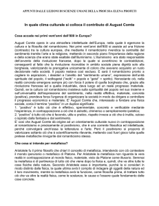 In quale clima culturale si colloca il contributo di August Comte