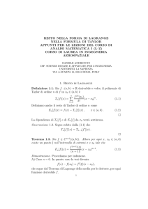 Formula di Taylor con resto di Lagrange