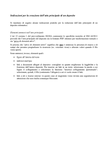 Indicazioni per la creazione dell`atto principale di un