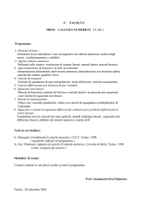 M0510 CALCOLO NUMERICO Anno Accademico 1997/`98