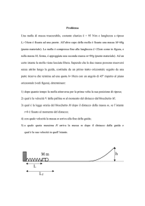 Problema Una molla di massa trascurabile, costante elastica k = 95