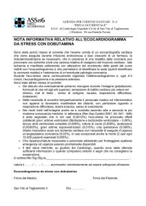 nota informativa relativo all`ecocardiogramma da stress con