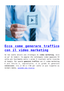 Ecco come generare traffico con il video marketing