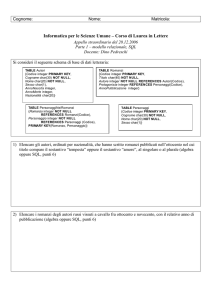 Informatica per le Scienze Umane – Corso di Laurea in