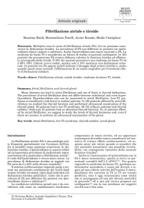 Fibrillazione atriale e tiroide Articolo originale