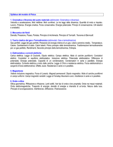 Syllabus del modulo di Fisica 1. Cinematica e Dinamica del punto